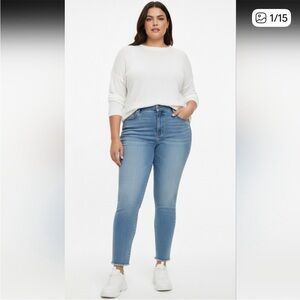 NWT Good American Always Fits Good Legs Skinny Jeans 28 32 Medium Wash Stretch